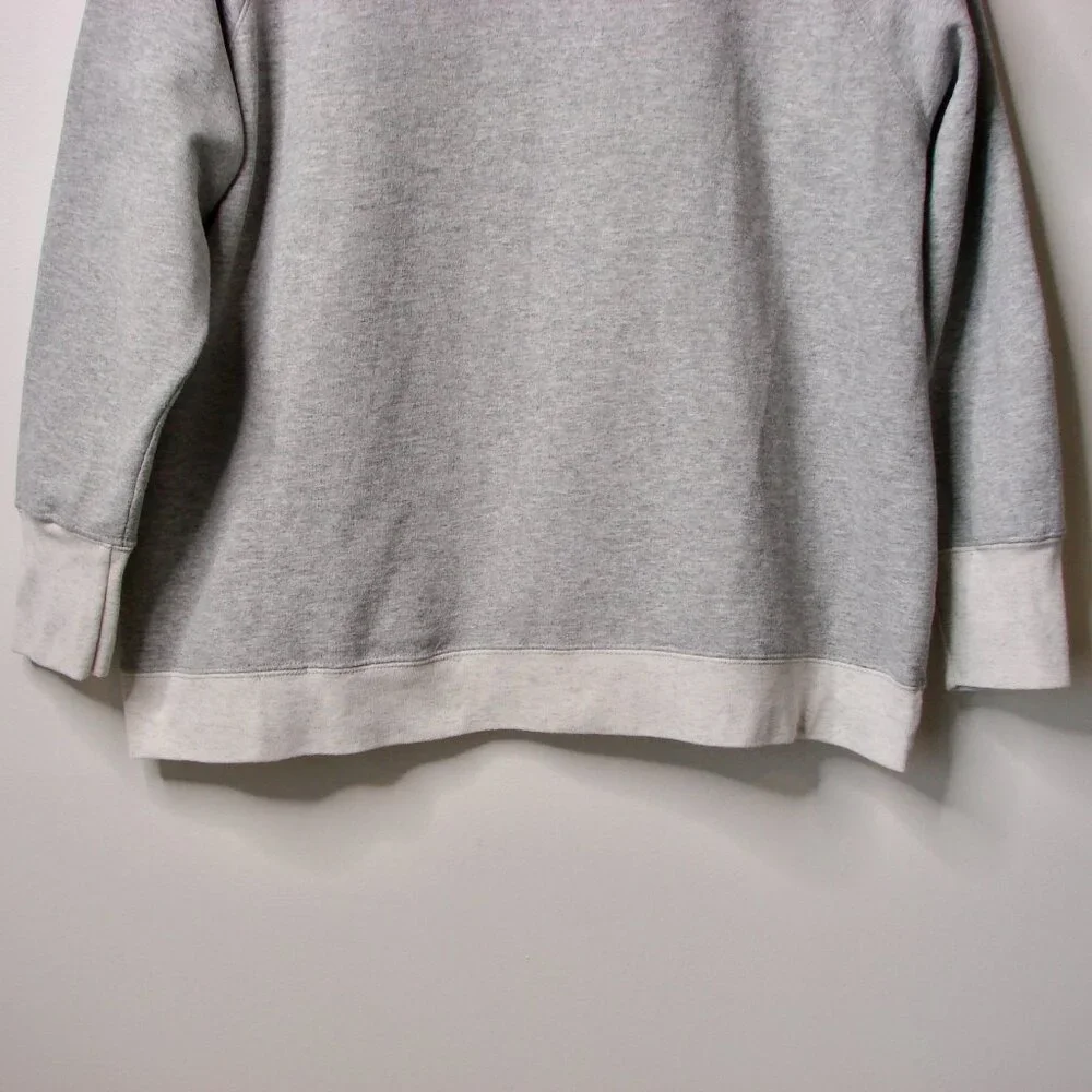 Champion Gray Crewneck Sweatshirt Cream Trim Fleece Logo Plus Size 2X - Picture 15 of 15